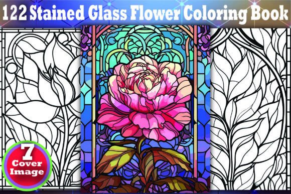 Download 122 Stained Glass Flower Coloring Book - Flower coloring book Collection