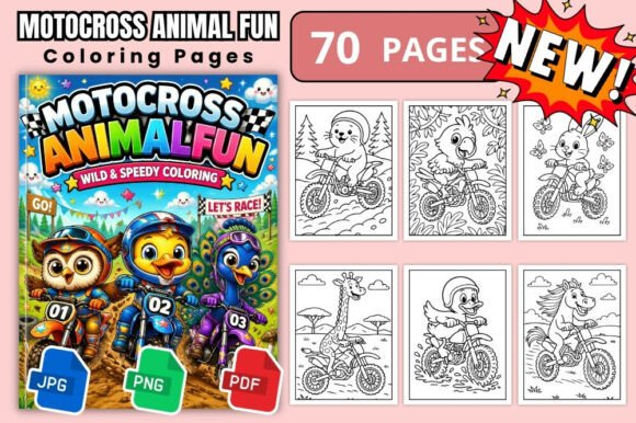 Download Motocross Animal Fun Coloring Pages - Pages Collection