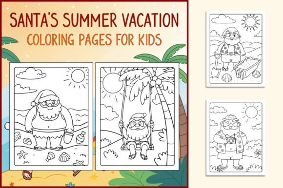 Download Santa's Summer Vacation Coloring Pages - Pages Collection