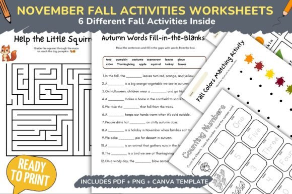 Download November Fall Activities Worksheets - Worksheets Collection