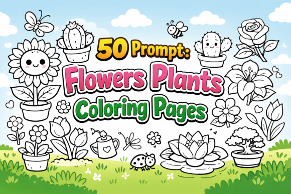 Download 50 Prompt Flowers Plants Coloring Pages - Pages Collection