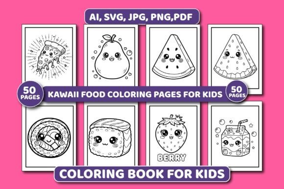 Download Kawaii Food Coloring Pages for Kids - Pages Collection