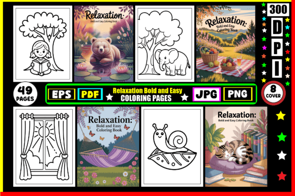 Download Relaxation: Bold and Easy Coloring Pages - Pages Collection