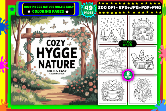 Download Cozy Hygge Nature Easy Coloring Pages - Pages Collection