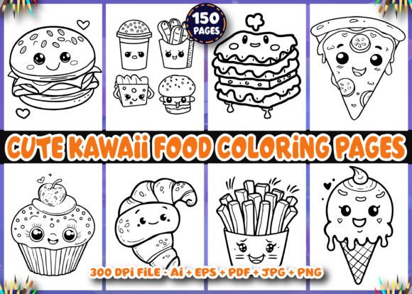 Download 150 Cute Kawaii Food Coloring Pages - Pages Collection