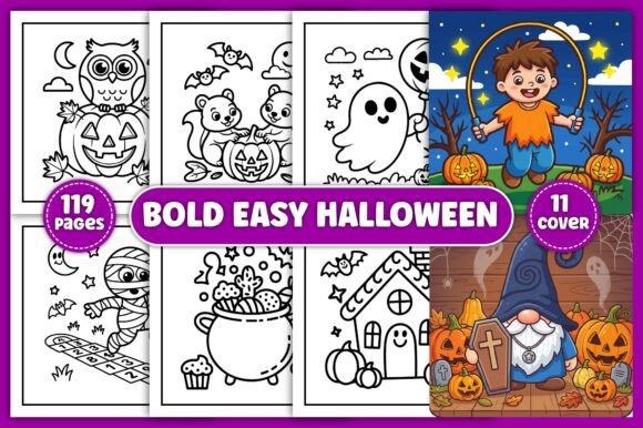 Download Bold &amp; Easy Halloween Coloring Pages - Pages Collection