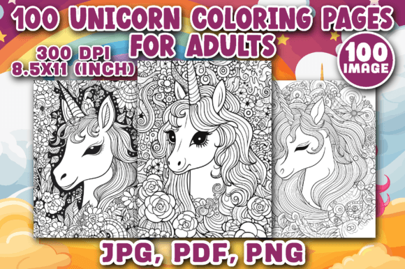 Download 100 Unicorn Coloring Pages for Adults - Pages Collection