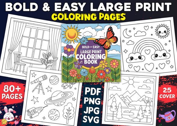 Download Bold and Easy Large Print Coloring Pages - Pages Collection
