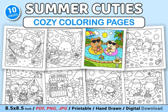 Download Summer Cuties Cozy Coloring Pages - Pages Collection