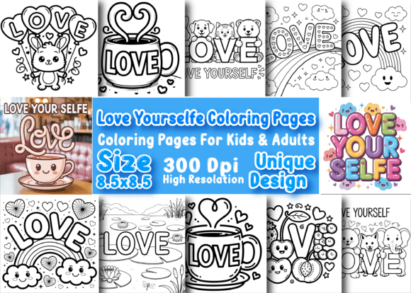 Download Love Yourselfe Coloring Pages for Adults - Pages Collection