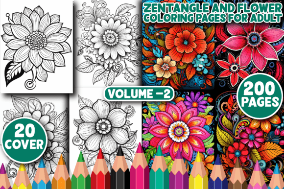 Download 200 Zentangle and Flower Coloring Pages - Pages Collection