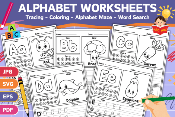 Download Printable Alphabet Worksheets for Kids - Worksheets Collection
