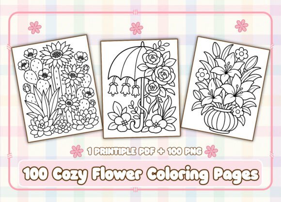 Download 100 Cozy Flower Coloring Pages for Adult - Pages Collection