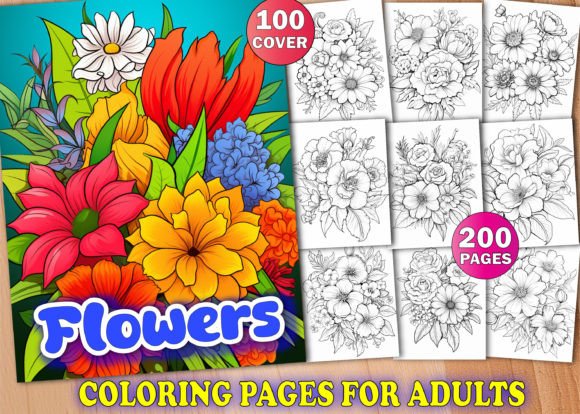 Download 200 Flower Coloring Pages for Adults - Pages Collection
