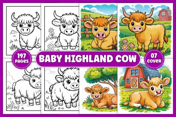 Download Baby Highland Cow Coloring Book Pages - Pages Collection