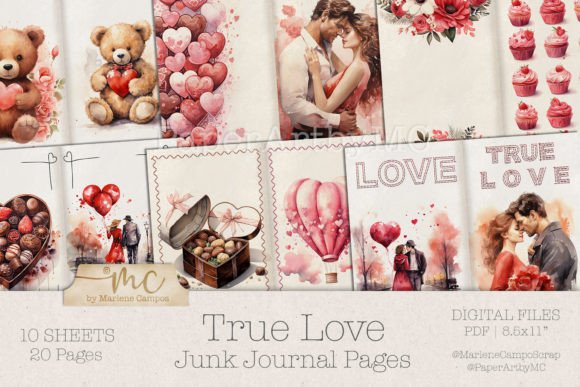 Download Valentines Junk Journal Pages - Pages Collection