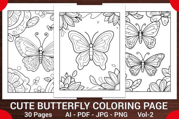 Download CUTE BUTTERFLY COLORING PAGES for KIDS - Pages Collection