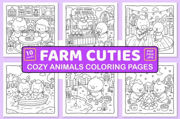 Download Farm Cuties Cozy Animals Coloring Pages - Pages Collection