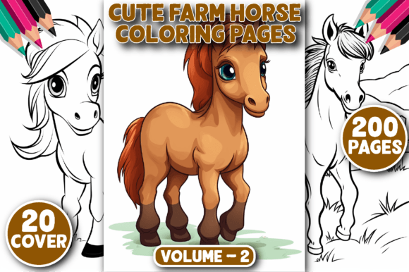 Download 200 Cute Farm Horse Coloring Pages V - 2 - Pages Collection