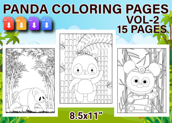 Download Panda Coloring Pages for Kids Vol-2 - Pages Collection