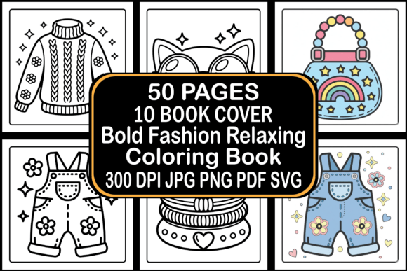 Download Bold Fashion Relaxing Coloring Book - Premium Resources