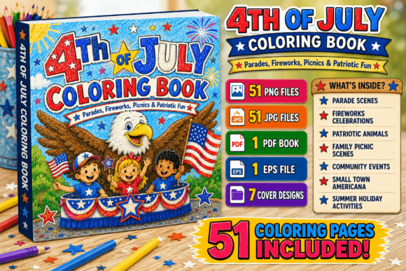Download 4th of July Coloring Pages Bundle - Pages Collection