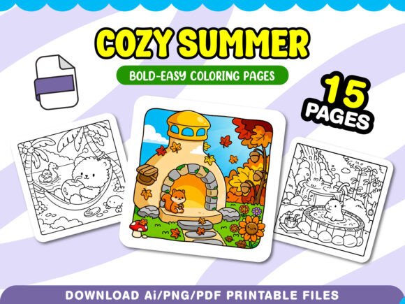 Download Cozy Summer Coloring Pages for Adults - Pages Collection