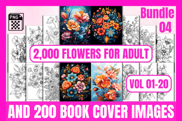 Download 2000 Flowers Coloring Pages Bundle-04 - Pages Collection
