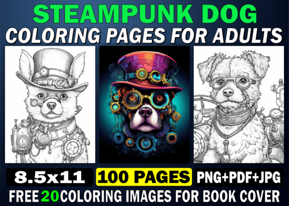 Download Steampunk Dog Coloring Pages for Adults - Pages Collection