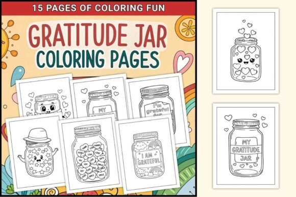 Download Gratitude Jar Coloring Pages for Kids - Pages Collection