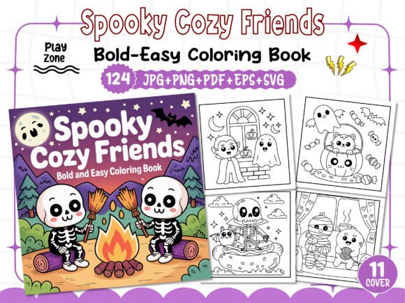 Download Spooky Cozy Friends Coloring Pages - Pages Collection