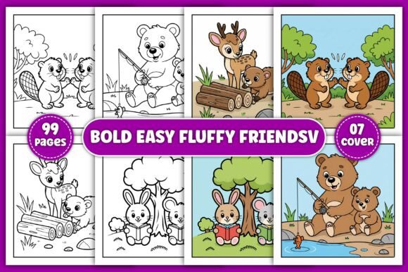 Download Bold Easy Fluffy Friends Coloring Pages - Pages Collection