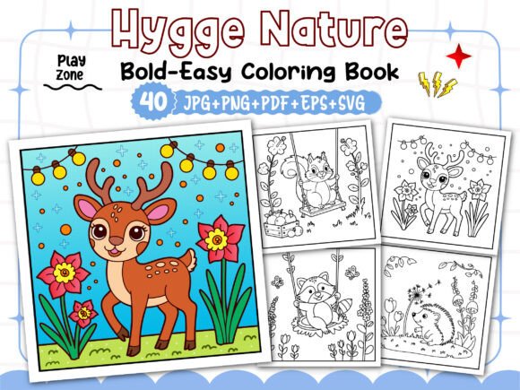 Download Cozy Hygge Nature: Bold Coloring Pages - Pages Collection