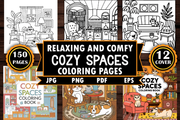 Download Cozy Spaces Relaxing Coloring Pages - Pages Collection